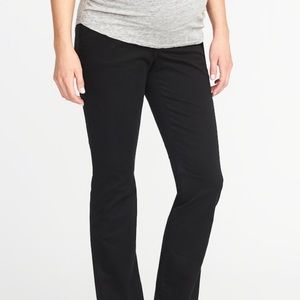 Maternity Full-Panel Boot-Cut Khakis Black